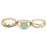 Women's Ring 3Pc - Cyan, Women, Finger Rings, Chase Value, Chase Value