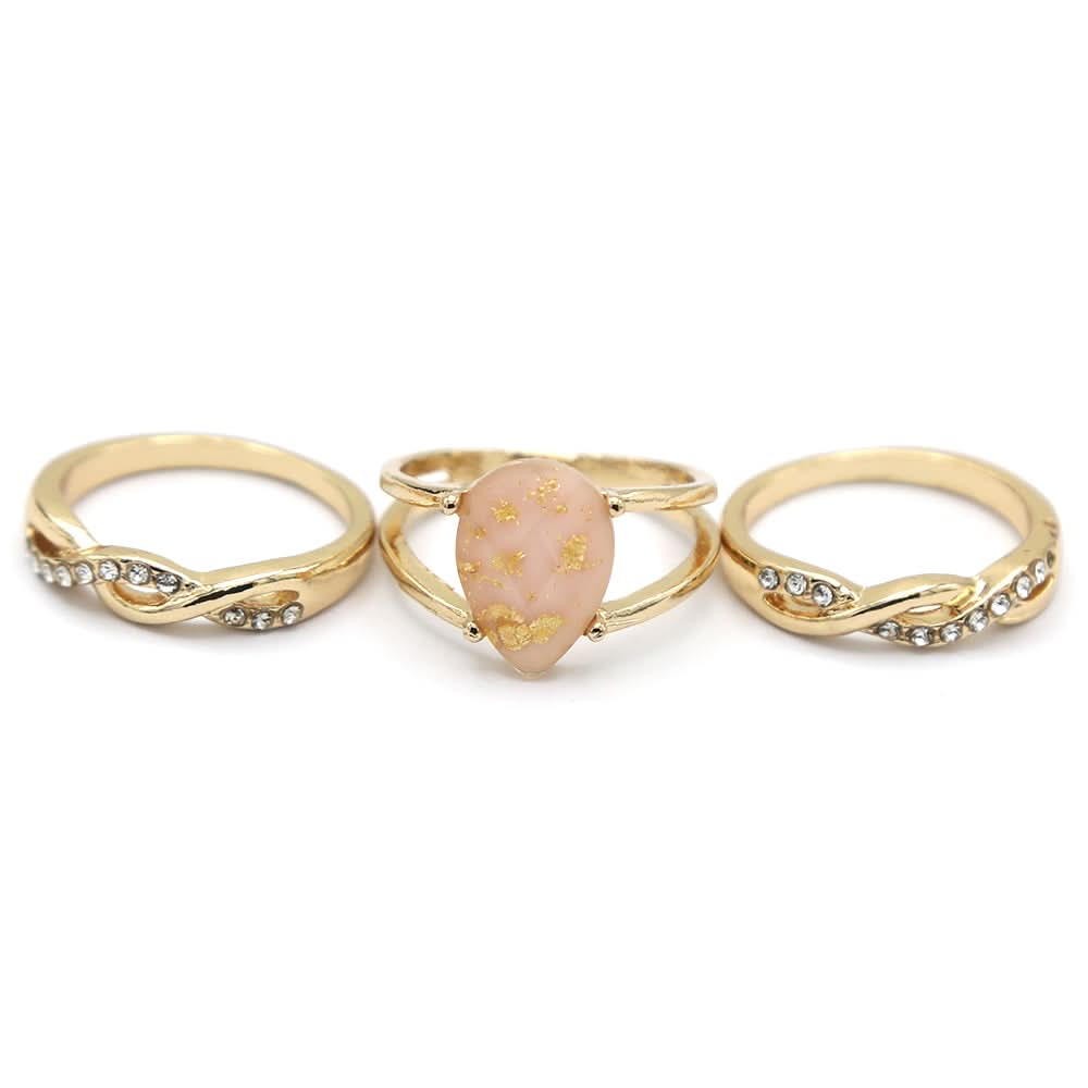 Women's Ring 3Pc - Peach, Women, Finger Rings, Chase Value, Chase Value