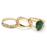 Women's Ring 3Pc - Green, Women, Finger Rings, Chase Value, Chase Value