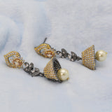 Women's American Diamond Fancy Jhumki - Peach, Women, Earrings & Tops, Chase Value, Chase Value