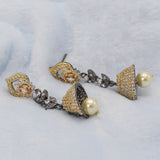 Women's American Diamond Fancy Jhumki - Peach, Women, Earrings & Tops, Chase Value, Chase Value