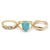 Women's Ring 3Pc - Blue, Women, Finger Rings, Chase Value, Chase Value