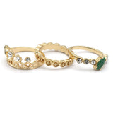 Women's Ring 3Pc - Green, Women, Finger Rings, Chase Value, Chase Value