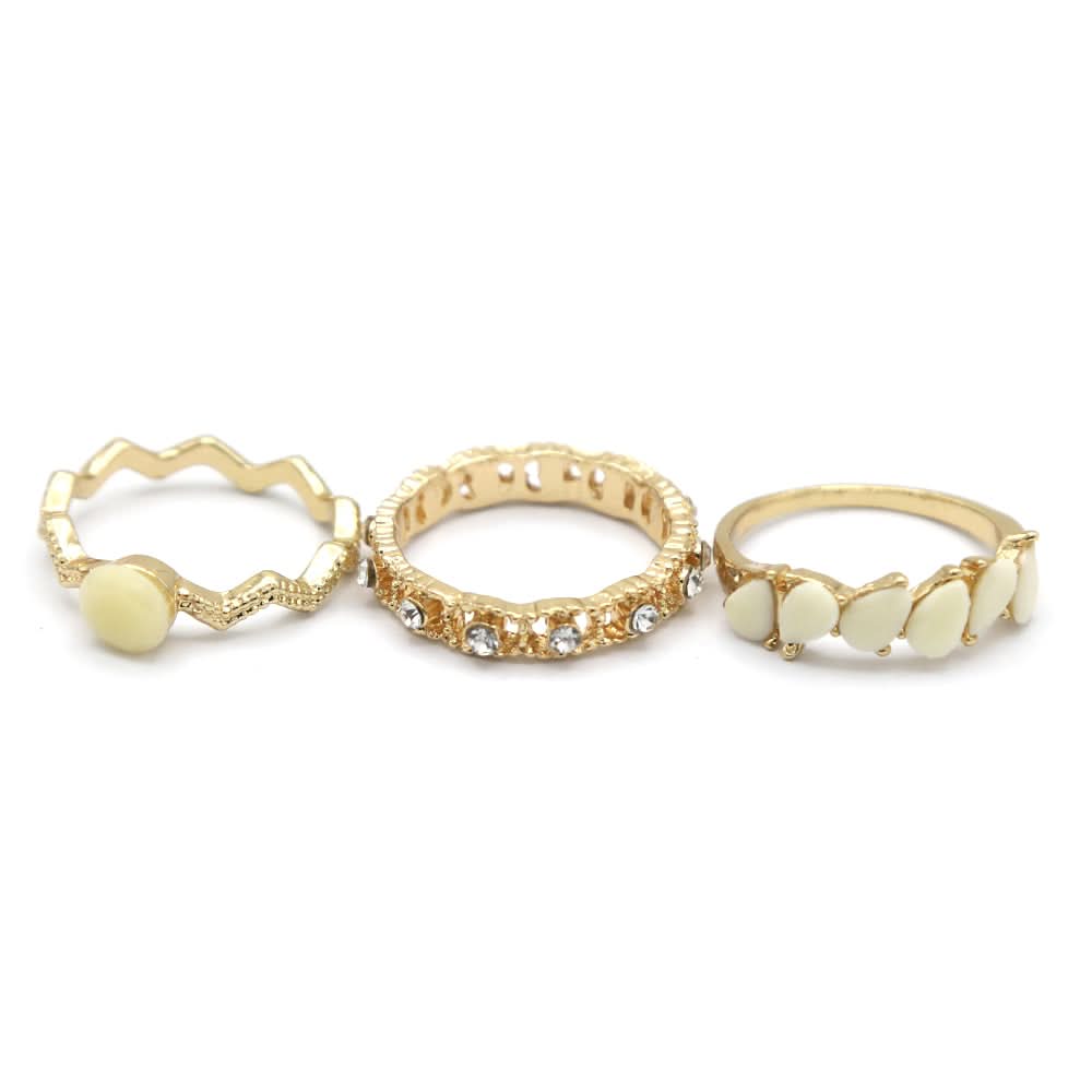 Women's Ring 3Pc - Off White, Women, Finger Rings, Chase Value, Chase Value