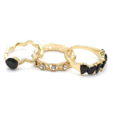 Women's Ring 3Pc - Black, Women, Finger Rings, Chase Value, Chase Value