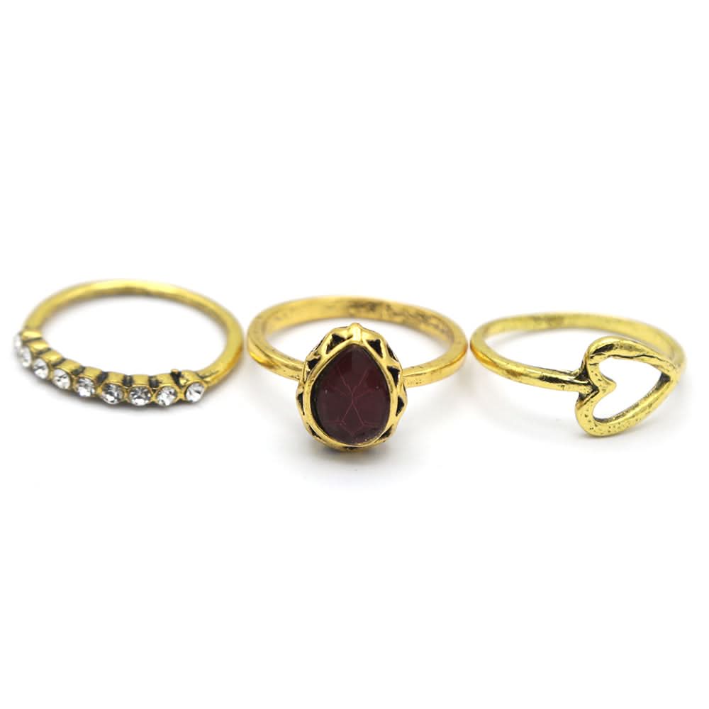 Women's Ring 3Pc - Maroon, Women, Finger Rings, Chase Value, Chase Value