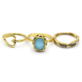Women's Ring 3Pc - Light Blue, Women, Finger Rings, Chase Value, Chase Value
