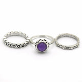 Women's Ring 3Pc - Light Purple, Women, Finger Rings, Chase Value, Chase Value