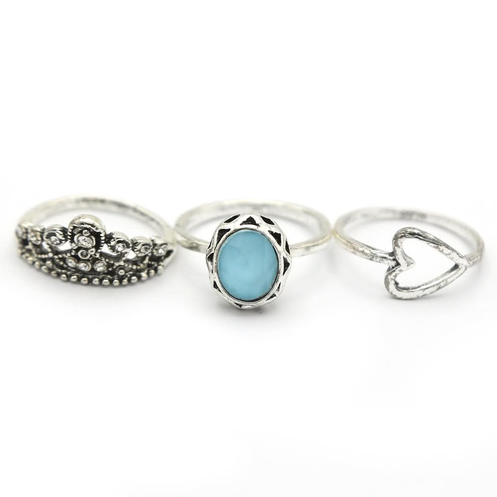 Women's Ring 3Pc - Light Blue, Women, Finger Rings, Chase Value, Chase Value