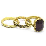 Women's Ring 3Pc - Maroon, Women, Finger Rings, Chase Value, Chase Value