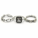Women's Ring 3Pc - Silver, Women, Finger Rings, Chase Value, Chase Value