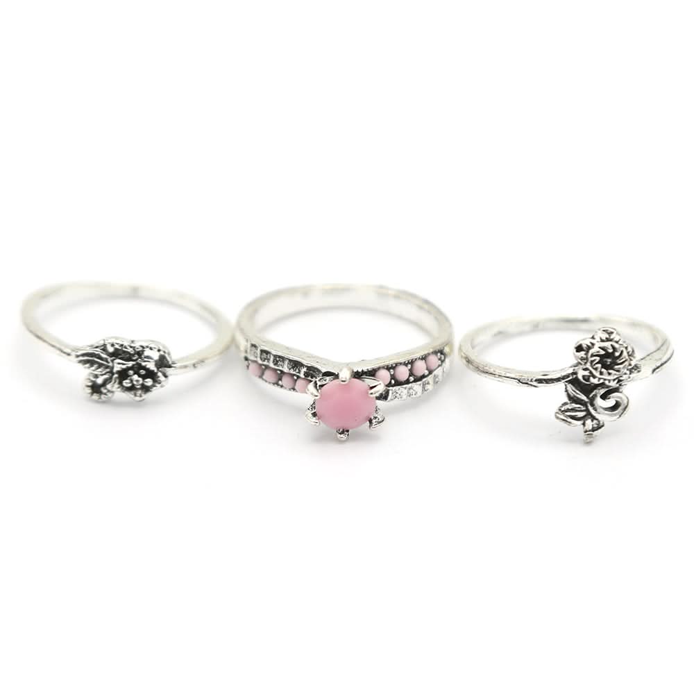 Women's Ring 3Pc - Pink, Women, Finger Rings, Chase Value, Chase Value