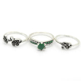Women's Ring 3Pc - Green, Women, Finger Rings, Chase Value, Chase Value