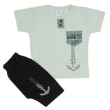 Newborn Boys Half Sleeves Suit - Cyan, Kids, Newborn Boys Sets And Suits, Chase Value, Chase Value
