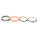 Women's Ring 4Pc - Peach, Women, Finger Rings, Chase Value, Chase Value