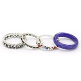 Women's Ring 4Pc - Purple, Women, Finger Rings, Chase Value, Chase Value