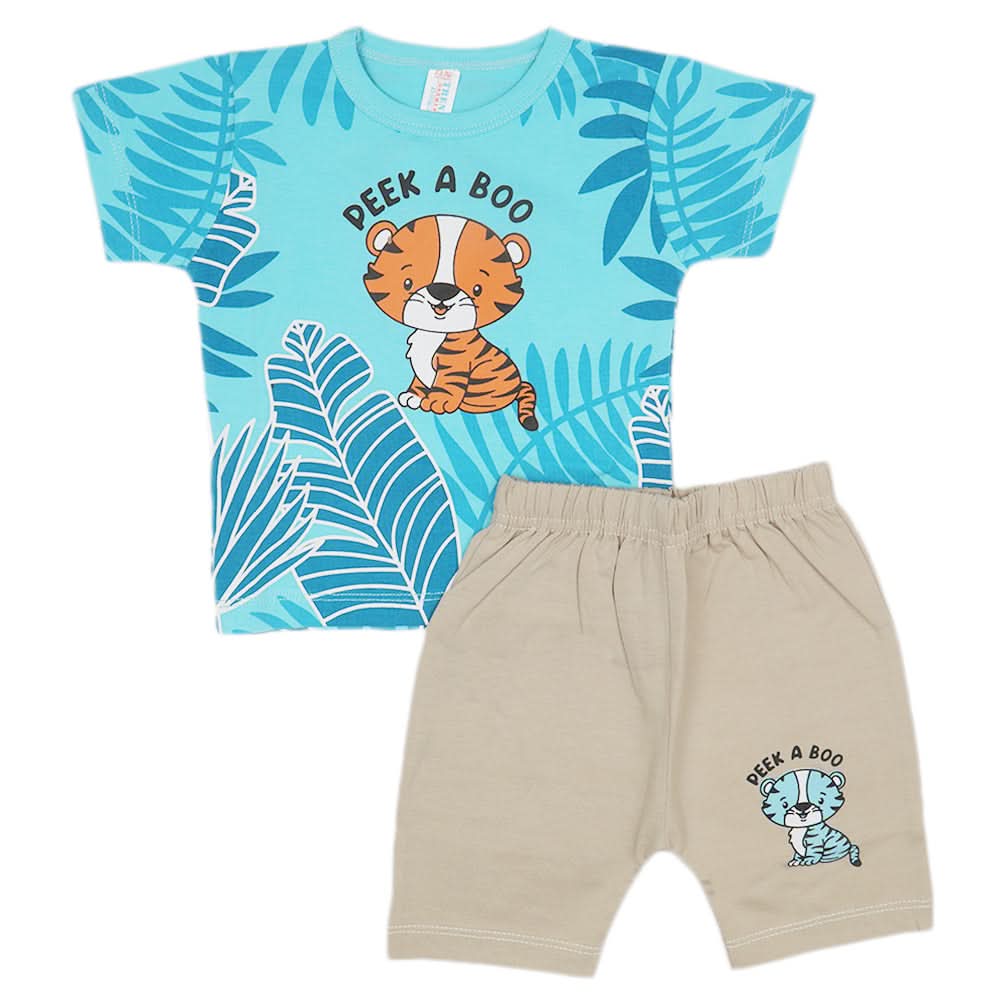 Newborn Boys Half Sleeves Suit - Sky Blue, Kids, Newborn Boys Sets And Suits, Chase Value, Chase Value