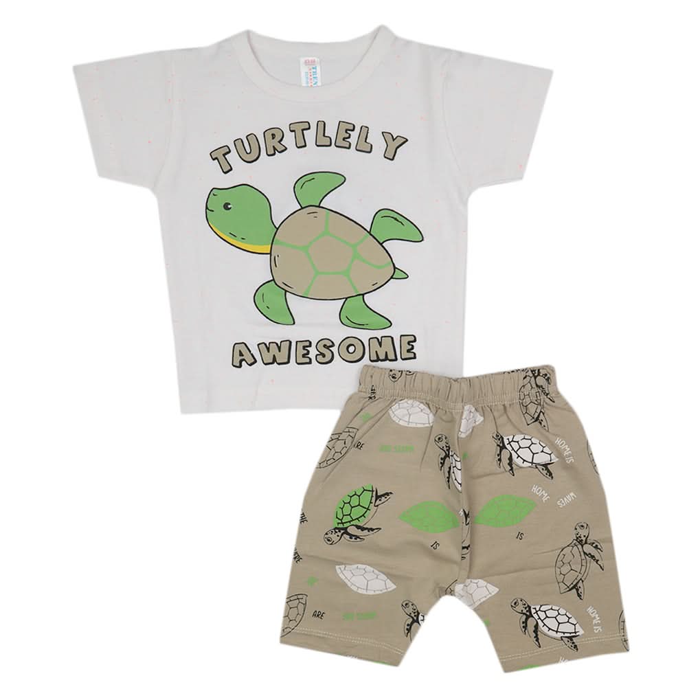 Newborn Boys Half Sleeves Suit - White, Kids, Newborn Boys Sets And Suits, Chase Value, Chase Value