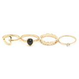 Women's Ring 4Pc - Black, Women, Finger Rings, Chase Value, Chase Value