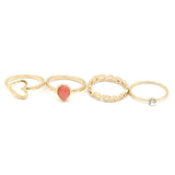 Women's Ring 4Pc - Peach, Women, Finger Rings, Chase Value, Chase Value