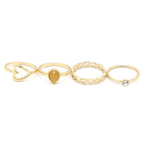 Women's Ring 4Pc - Yellow, Women, Finger Rings, Chase Value, Chase Value