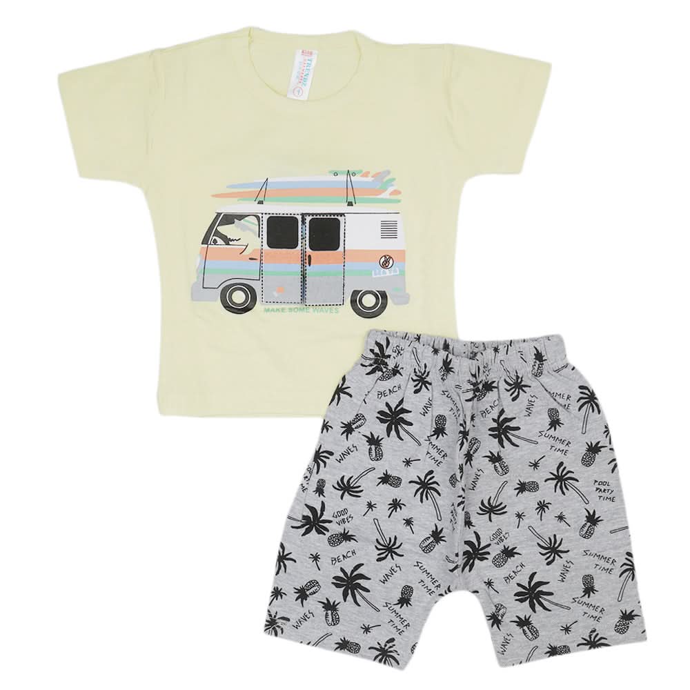 Newborn Boys Half Sleeves Suit - Lemon, Kids, Newborn Boys Sets And Suits, Chase Value, Chase Value