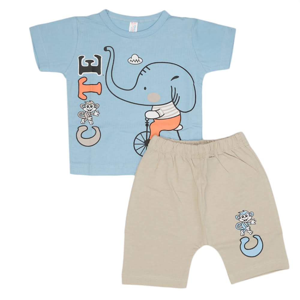 Newborn Boys Half Sleeves Suit - Blue, Kids, Newborn Boys Sets And Suits, Chase Value, Chase Value