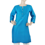 Women's Plain Kurti - Ferozi, Women, Ready Kurtis, Chase Value, Chase Value