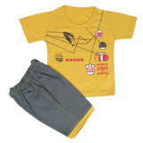 Boys Half Sleeves Short Suit - Mustard, Kids, Boys Sets And Suits, Chase Value, Chase Value