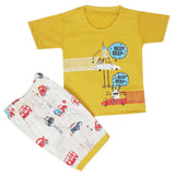 Boys Half Sleeves Short Suit - Mustard, Kids, Boys Sets And Suits, Chase Value, Chase Value