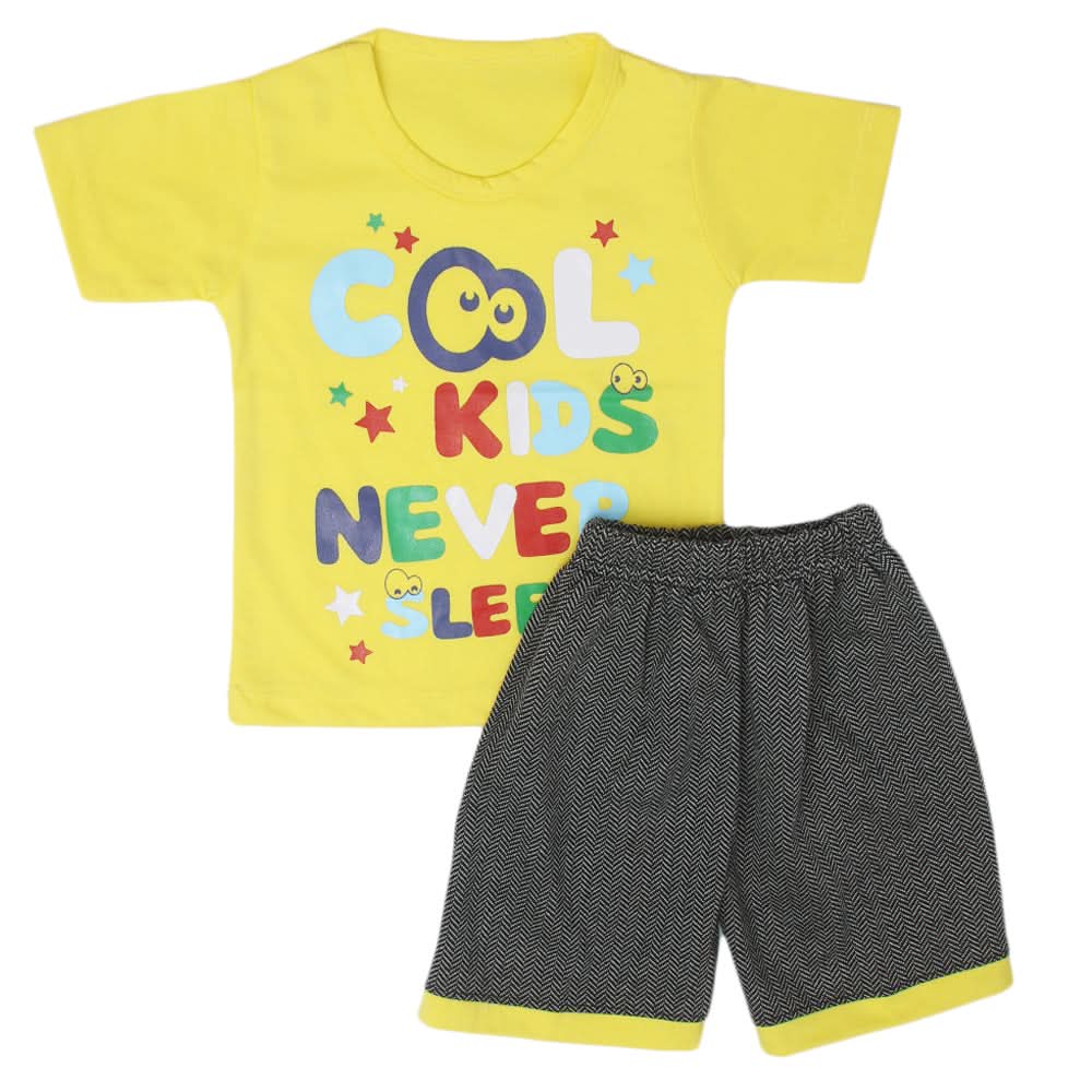 Boys Half Sleeves Short Suit - Yellow, Kids, Boys Sets And Suits, Chase Value, Chase Value