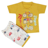 Boys Half Sleeves Short Suit - Mustard, Kids, Boys Sets And Suits, Chase Value, Chase Value
