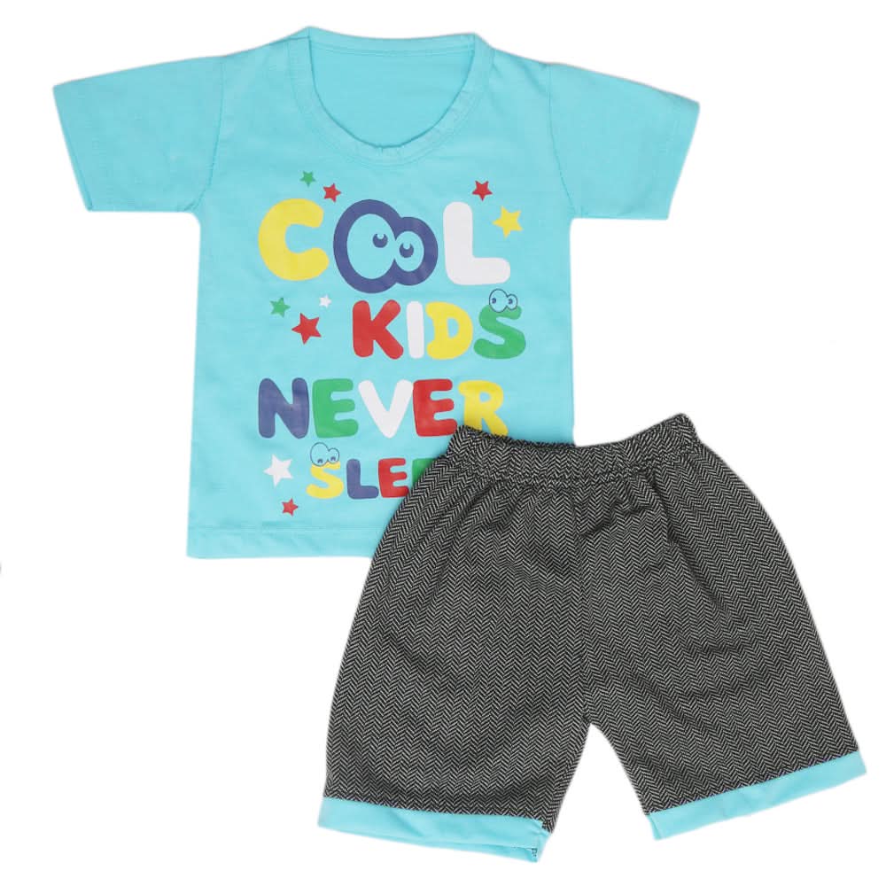 Boys Half Sleeves Short Suit - Blue, Kids, Boys Sets And Suits, Chase Value, Chase Value