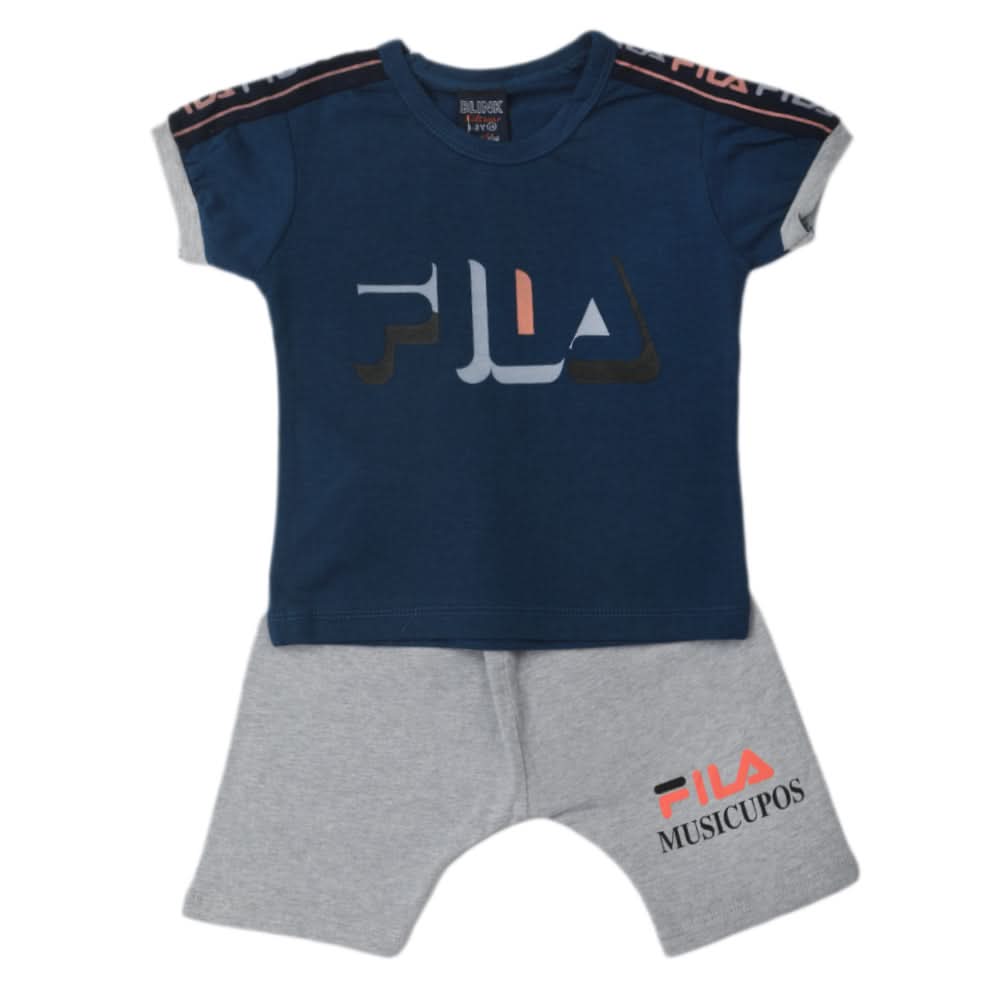 Boys Half Sleeves Short Suit - Steel Green, Kids, Boys Sets And Suits, Chase Value, Chase Value