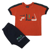 Boys Half Sleeves Short Suit - Rust, Kids, Boys Sets And Suits, Chase Value, Chase Value