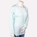 Women's Printed Top With Belt - Cyan, Women, T-Shirts And Tops, Chase Value, Chase Value