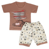 Boys Half Sleeves Short Suit - Dark Brown, Kids, Boys Sets And Suits, Chase Value, Chase Value