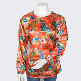 Women's Printed Top With Belt - Orange, Women, T-Shirts And Tops, Chase Value, Chase Value