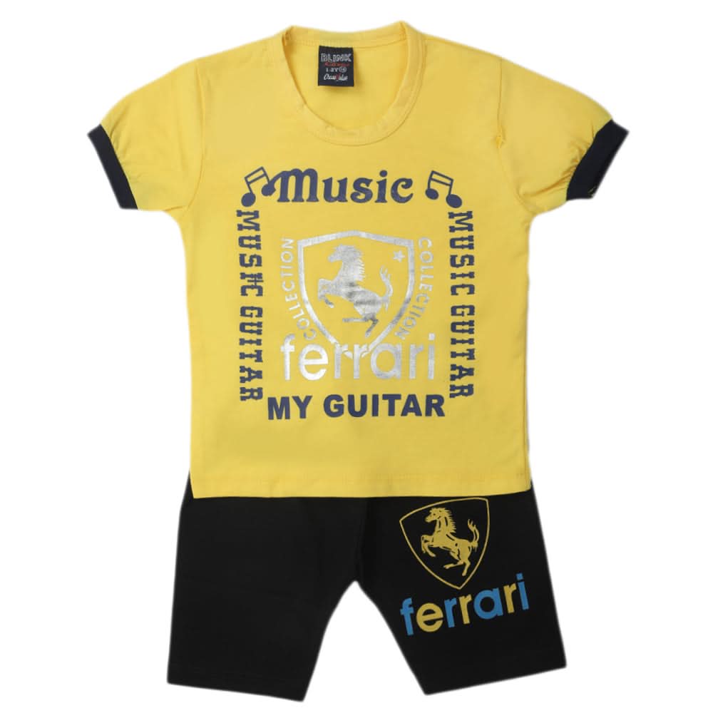 Boys Half Sleeves Short Suit - Yellow, Kids, Boys Sets And Suits, Chase Value, Chase Value