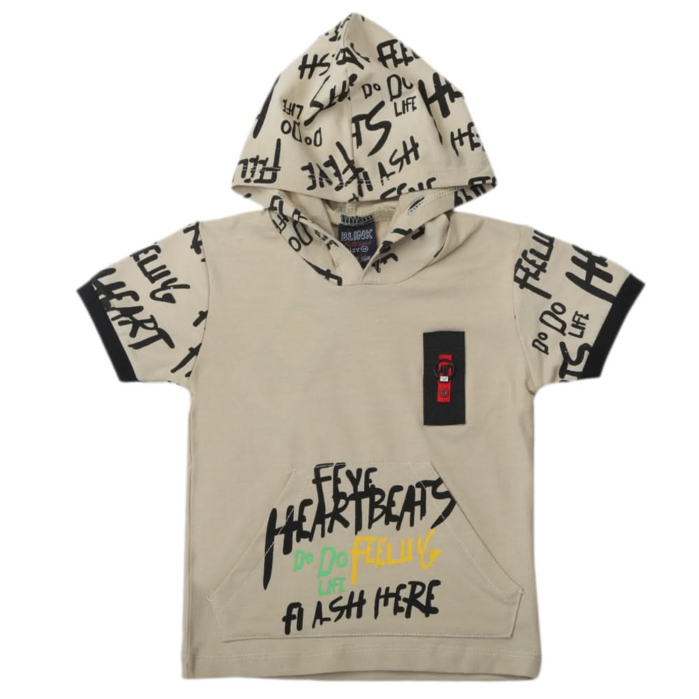 Boys Hoodie T-Shirts - Beige, Boys T-Shirts, Chase Value, Chase Value