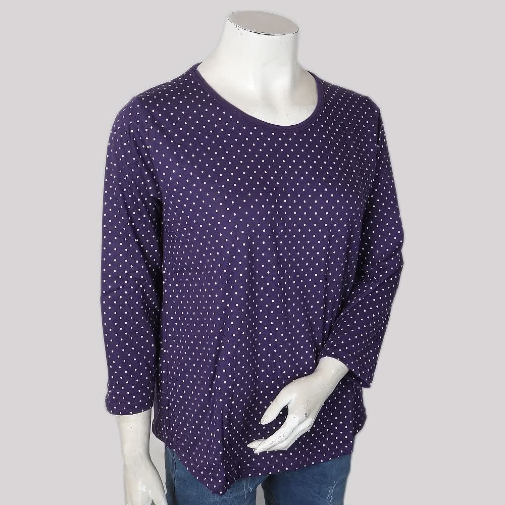 Women's Printed Full Sleeves T-Shirt - Purple, Women, T-Shirts And Tops, Chase Value, Chase Value