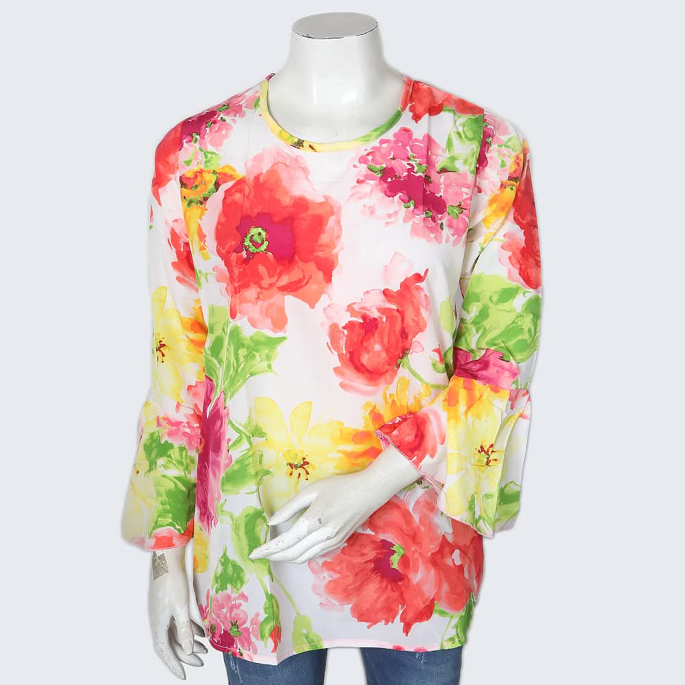 Women's Printed Top With Sleeves Cut - Multi, Women, T-Shirts And Tops, Chase Value, Chase Value