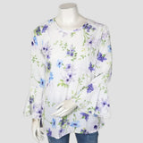 Women's Printed Top With Sleeves Cut - White, Women, T-Shirts And Tops, Chase Value, Chase Value