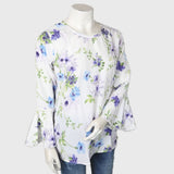 Women's Printed Top With Sleeves Cut - White, Women, T-Shirts And Tops, Chase Value, Chase Value