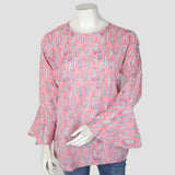 Women's Printed Top With Sleeves Cut - Pink, Women, T-Shirts And Tops, Chase Value, Chase Value