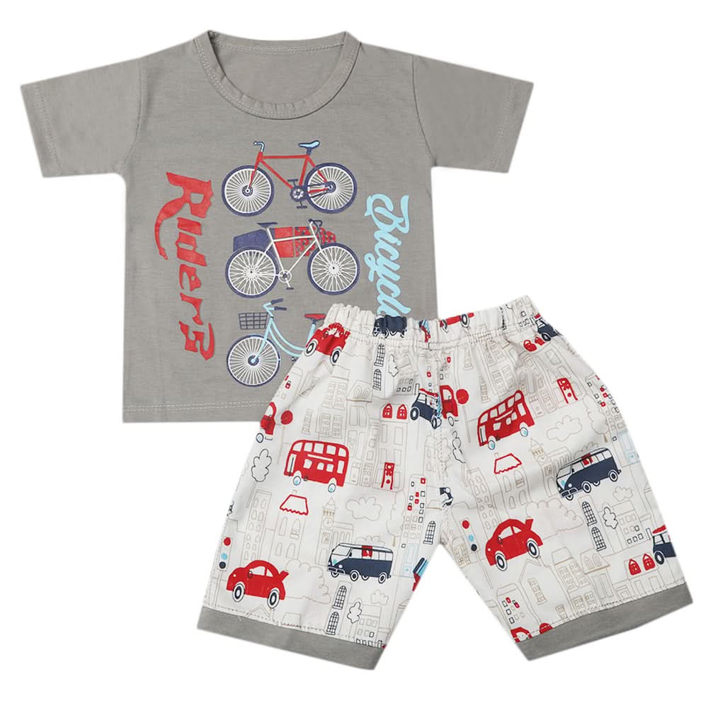 Boys Half Sleeves Short Suit - Grey, Kids, Boys Sets And Suits, Chase Value, Chase Value