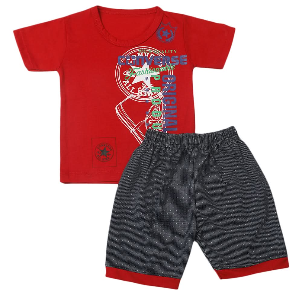 Boys Half Sleeves Short Suit - Red, Kids, Boys Sets And Suits, Chase Value, Chase Value