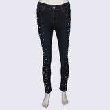 Women's Pearls Denim Pant - Dark Blue, Women, Pants & Tights, Chase Value, Chase Value