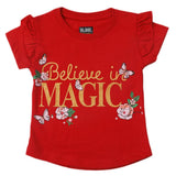 Girls Half Sleeves T-Shirt - Red, Kids, Girls T-Shirts, Chase Value, Chase Value