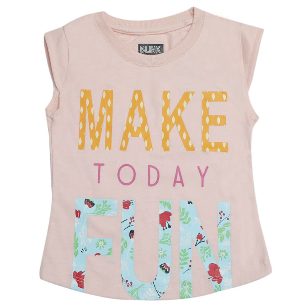 Girls Half Sleeves T-Shirt - Pink, Kids, Girls T-Shirts, Chase Value, Chase Value
